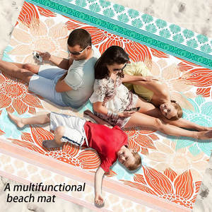 حصيرة شاطئ مطبوعة أنيقة - بطانية خفيفة الوزن، سريعة الجفاف وخالية من الرمال للمنتجعات وجانب حمامات السباحة والنوادي الشاطئية - Product Image 3