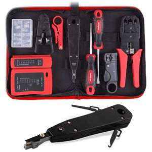 Kit d'outils de réparation réseau haute performance avec pince à sertir, testeur RJ45 et dénudeur de fils pour l'installation de câbles - Product Image 1
