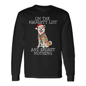 T-shirt à manches longues Christmas Akita Naughty List - Product Image 1
