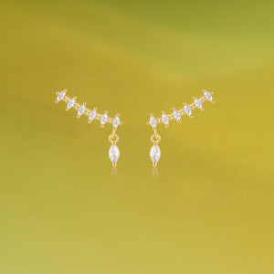 CANNER Nuevos Pendientes de Plata de Ley S925 Minimalistas Geométricos con Circonita Marquise para Mujer - Product Image 3