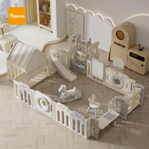 Aire <span class=keywords><strong>de</strong></span> jeux intérieure combinée, clôture <span class=keywords><strong>de</strong></span> sécurité, toboggan, meubles pour ranger les jouets, ensemble <span class=keywords><strong>de</strong></span> corral pour bébé, maison <span class=keywords><strong>de</strong></span> jeu, parc pour bébé - Product Image 1