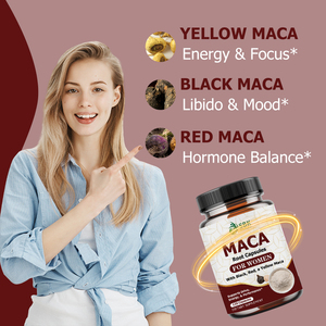 Capsules de racine de Maca de haute qualité pour femmes, mélange de racine de Maca, soutien énergétique, favorise la performance et l'énergie. - Product Image 5