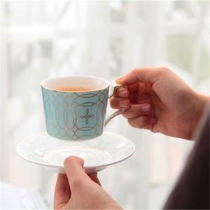 Custom Ceramic Cup Saucer Set Colored Glaze Luxury Gold Rim Porcelain <b>Espresso</b> Cappuccino Turkish <b>Coffee</b> Tea Cup Set - Product Image 2