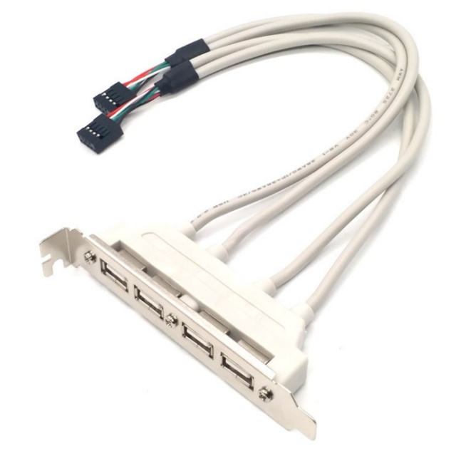 Motherboard USB Expansion Adapter Cable 4-Port USB2.0 Chassis Bracket 9Pin CCA Conductor PVC Desktop 30cm Stock