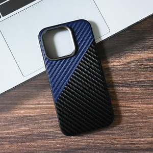 <span class=keywords><strong>Coque</strong></span> de téléphone en fibre de carbone motif de couture créatif anneau d'objectif en métal pour <span class=keywords><strong>iphone</strong></span> 14 15 16 Promax Kevlar Anti-chute accessoires de téléphone - Product Image 3