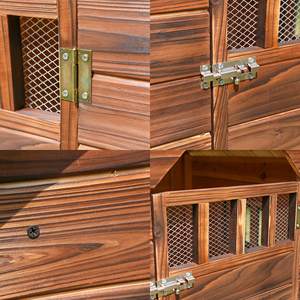 Haus für Haustiere im Freien mit Türen und Fenstern wetterfestes Holzkennel-Hundehaus für den Außenbereich - Product Image 4