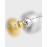 Séparation des couleurs personnalisée, sensation haut de gamme, conception de collision de roue circulaire géométrique, collier en argent pur S925 pour femmes