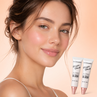 Fard à joues crème personnalisé avec logo, changeant de couleur selon le pH, blanc à rose, imperméable, résistant à la transpiration, facile à estomper, haute pigmentation, multi-usages