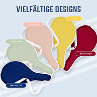 Housse de protection personnalisée en néoprène et cuir blanc pour raquette de pickleball avec poches pour la poignée