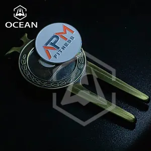 Best Ball Marker Supplier Multifunctional Custom Metal Zinc Alloy Stainless Steel Golf Divot Tool For Lasering