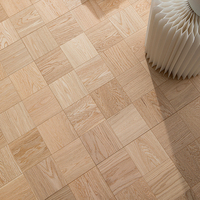 Parquet en chêne d'ingénierie à motifs damier, système de clic, stable et durable pour salon, cuisine, salle de bain, villa