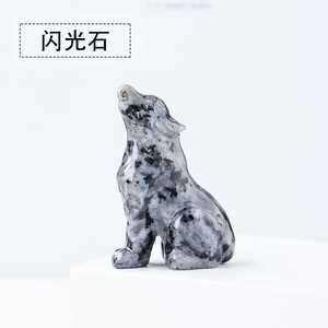 Nuovi prodotti giocattolo naturale stile Feng Shui pietra grezza esemplari di minerale decorazione per la casa animale <span class=keywords><strong>blu</strong></span> Opalite <span class=keywords><strong>lupo</strong></span> di cristallo - Product Image 5