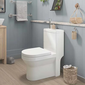 Combinación de Inodoro y <span class=keywords><strong>Lavabo</strong></span>, <span class=keywords><strong>Cisterna</strong></span> de Doble Descarga, Inodoro de Cerámica de Una Pieza, Sifón en P, Artículos Sanitarios para Villas - Product Image 6