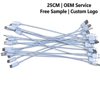 Cable USB Tipo C Corto de 0.25m (25cm) a Precio de Fábrica, Cable de Carga Rápida de Datos USB a C para Teléfono Inteligente, Tableta y Banco de Energía