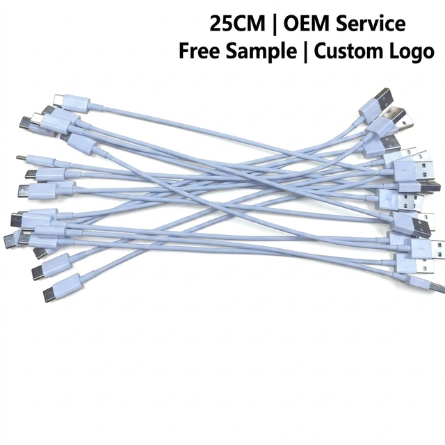 Factory Price 0.25m 25cm Short Type C Cable Fast Charging Data USB a to C Charging Cord for Smart Phone Tablet Powerbank