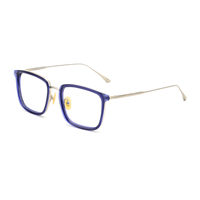 Lunettes mixtes en titane tendance pour hommes, verres optiques surdimensionnés, carré, bleu, Business,