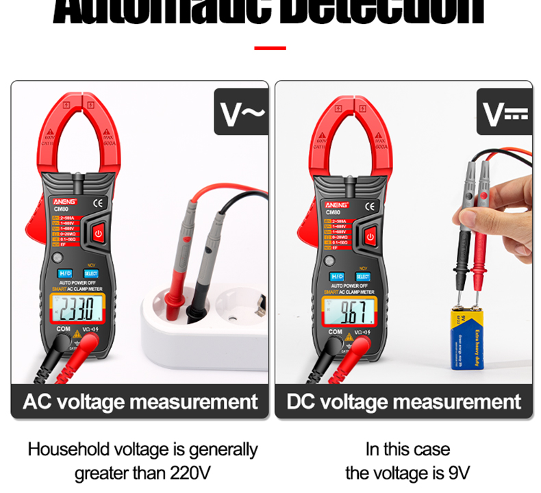 ANENG CM80 Digital clamp meter Ammeter Voltage Car Amp Hz Capacitance NCV Ohm Test multimeter digital profesional tester