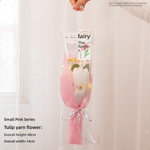 Fiori colorati a maglia bouquet di fiori tulipano regali di san valentino fatti a mano tulipano artificiale regali di festa <span class=keywords><strong>della</strong></span> mamma - Product Image 3