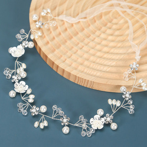 Handmade Gold/Silver Plated Alloy Crystal Pearls Flower Bridal <strong>Hair</strong> <strong>Vine</strong> Wedding Prom Anniversary Bridesmaid <strong>Headpieces</strong> - Product Image 2