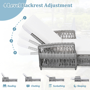 Sillón Reclinable Moderno y Portátil para Exteriores, de Mimbre, con Cojines Extraíbles, Resistente a la Intemperie, para Jardín - Product Image 5
