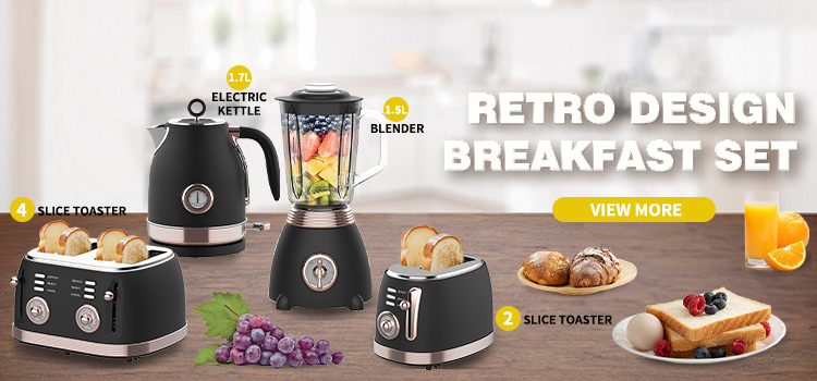High Quality Retro Style Stainless Steel Toaster, Electric Kettle