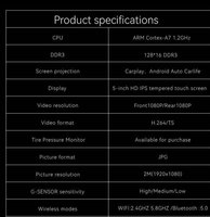 Kamera Dasbor Motor 5 Inci Tahan Air IP67 Wireless CarPlay Android Auto Dual 1080P GPS Navigasi Perekam