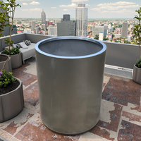 Vente en gros lot de pots de fleurs pour jardin jardinières rondes en acier inoxydable avec support intérieur en métal pour décoration et ornements