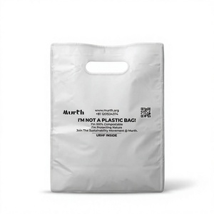 UKHI PBAT PLA Corn Starch Biodegradable And <b>Compostable</b> Eco Friendly D-Cut Carry <b>Bag</b> With 52 Microns and Customize Printing - Product Image 6