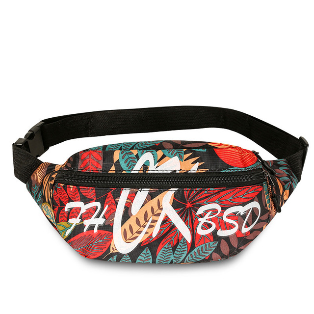 Full Printed Unisex Promotion Travel Waist Pouch Light Weight Fanny Pack Outdoor Sport Running Phone Wallet Storage Bag