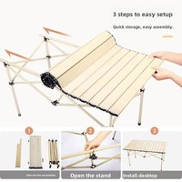 Table pliante d'extérieur, design omelette, portable, pour camping et pique-nique, épaissie