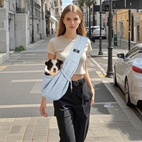 Sac de transport pour chat et chien, personnalisé avec logo, respirant, portable, pour l'extérieur, vente en gros