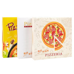 Caja de pizza portátil con logotipo impreso personalizado al por mayor, embalaje de cartón blanco con mango en relieve con ventaja UV para uso artesanal - Product Image 5