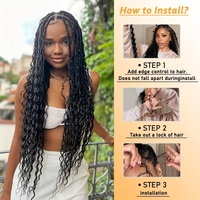 Extensions de cheveux synthétiques à trame unique en fibre haute température, teintes, ondulations profondes pour couleurs blondes, style vague océanique, pour tressage