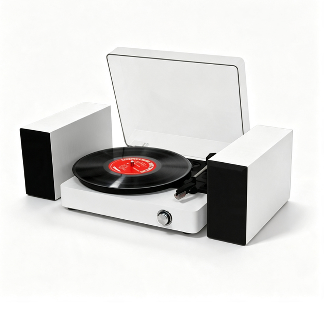 Hot Sell Factory Retro Wooden Vinyl Record Player with BT Speaker for Home Living Room Gift Wooden Cabinet