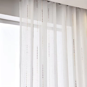 Wholesale Cotton and <strong>Linen</strong> Window <strong>Striped</strong> Yarn Pure Color Sheer <strong>Curtain</strong> - Product Image 5