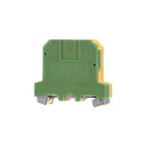 Bloc de bornes de panneau Siemens à 2 broches, 2,5 mm², jaune-vert, en plastique - Product Image 1