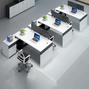 Staf Modular kantor cubile meja kerja konversi meja komputer kayu dalam bentuk L untuk rumah kantor untuk pekerjaan berdiri - Product Image 5