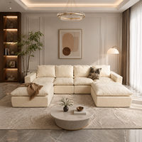 Canapé modulaire moderne avec ottoman, canapé sectionnel en forme de L, canapés nuageux pour salon, ensemble de meubles de luxe pour l'intérieur