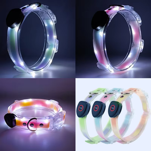 Correa LED luminosa para mascotas con carga USB para exteriores, correa de tracción con revestimiento de goma de PVC, Material impermeable, Collar para perros que caminan con LED, correa para perros - Product Image 1