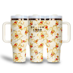 Newley מותאם אישית חבילת קריקטורה <span class=keywords><strong>pooh</strong></span> דוב 40 עוז כפול קיר ואקום חיצוני בוער מכונית עם תיבת מתנה - Product Image 4