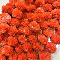 Fleurs de Marigold Artificielles en Gros, Guirlandes de Diwali, Longues Chaînes de Fleurs Artisanales, Rituel de Prière Indien, Mariage, Noël