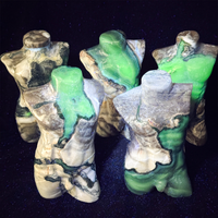 Artisanat en cristal naturel, réaction aux UV, agate volcanique, statue de corps masculin, artisanat en cristal naturel, sculptures en cristal d'agate volcanique
