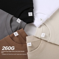 T-shirt en coton peigné lourd 260g pour homme et femme, style ample, manches courtes, t-shirts en coton surdimensionnés, logo personnalisé
