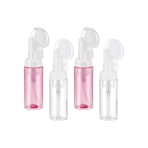 Flacon pompe en plastique PET transparent de 100 ml, 120 ml, 150 ml, 200 ml, 250 ml, distributeur de mousse cosmétique, tête de brosse en forme de cœur, nettoyant pour le visage - Product Image 1