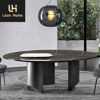 Ensembles de tables à manger rondes en marbre d'acier inoxydable italien ensemble de table à manger moderne de luxe de 6 chaises