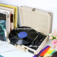 Reproductor de tocadiscos de alta calidad al mejor precio con varios suministros y reproducción de vinilo/AUXIN /Bluetooth/ USB/conector de teléfono/salida RCA/Cassette