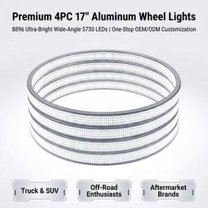 Kingshowstar Luces LED de Anillo Blancas de 17 Pulgadas y 8 Filas de Doble Cara 5730 IP68 para Llantas de Auto, ATV, UTV, Camioneta - Luz Ambiental para Ruedas - Stock en EE. UU. - Product Image 2