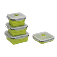 Enfants Bento Conteneurs De Stockage Des Aliments Réutilisables Pliant Enfants Boîtes À Lunch En Silicone Pliable