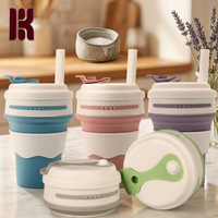 Gobelet pliable portable en silicone sans BPA, résistant à la chaleur, écologique, compatible lave-vaisselle, pratique pour les voyages, 701-800 ml