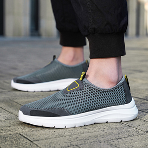 Chaussures de course pour hommes, grande taille, respirantes, en tissu mesh, semelle EVA, souples, à lacets, style sportif printemps-été, style marche - Product Image 3